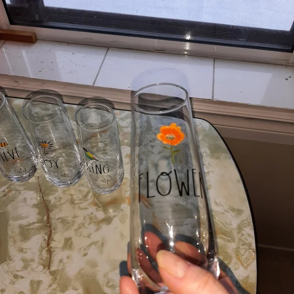 Set of 4 rae dunn glasses - Picture 3 of 3